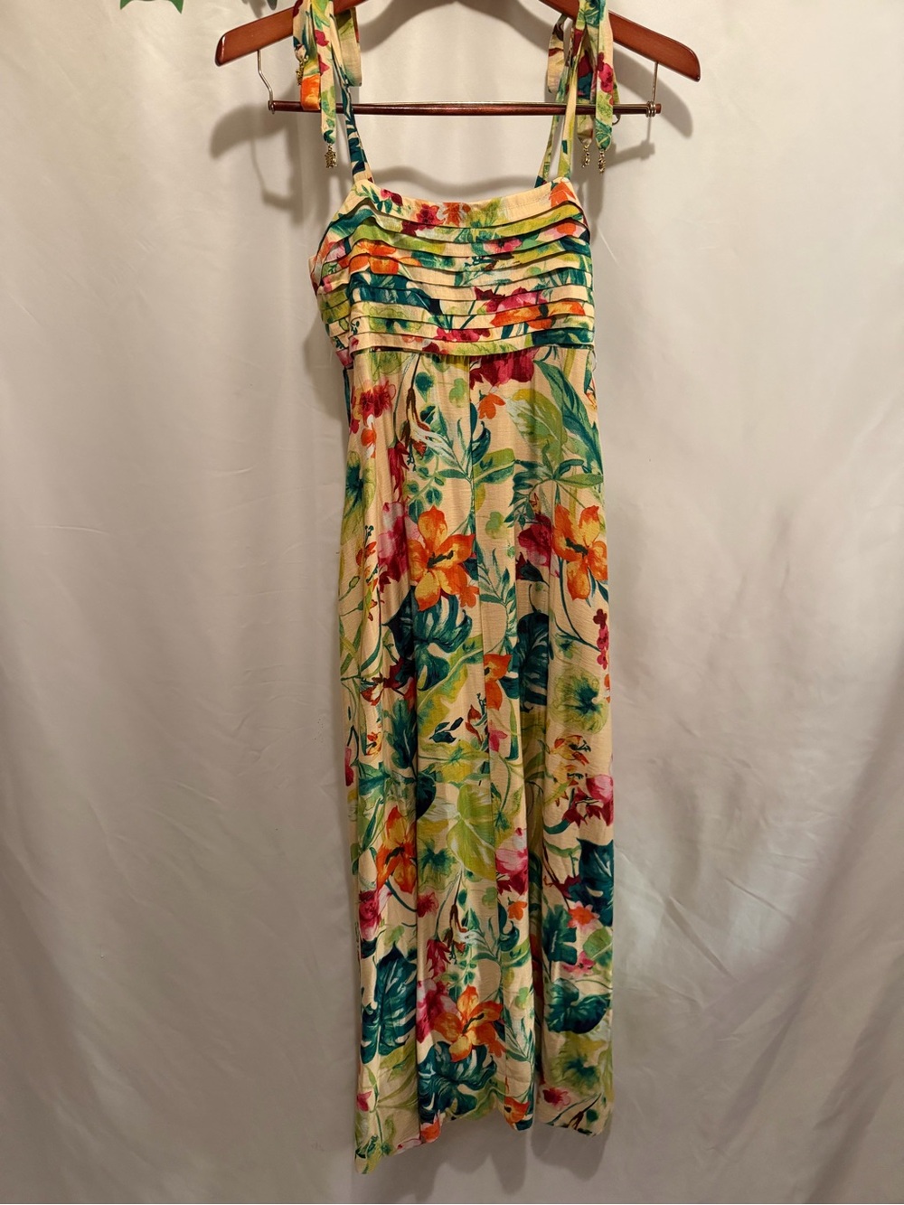 Taylor Yellow Multi Floral Tie-Shoulder Maxi Dress